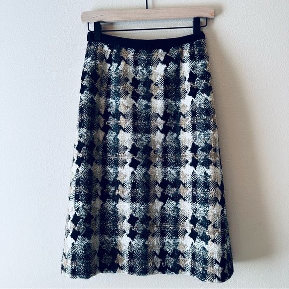 Jaeger London Vintage Tweed Wool Jacket Suit Set Sz 10 Cream Black Tan - Picture 9 of 16